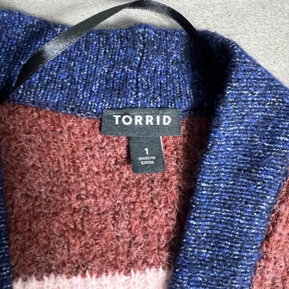 Womens Torrid Chunky Duster Sweater Multicolor Size 14-16  (1X) NWOT - Picture 13 of 16